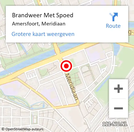 Locatie op kaart van de 112 melding: Brandweer Met Spoed Naar Amersfoort, Meridiaan op 20 januari 2022 19:51