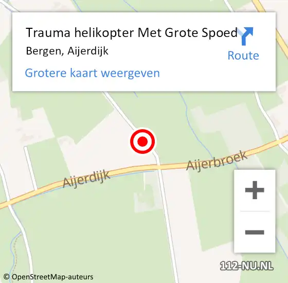 Locatie op kaart van de 112 melding: Trauma helikopter Met Grote Spoed Naar Bergen, Aijerdijk op 23 januari 2022 01:51