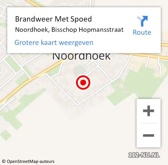 Locatie op kaart van de 112 melding: Brandweer Met Spoed Naar Noordhoek, Bisschop Hopmansstraat op 23 januari 2022 11:00
