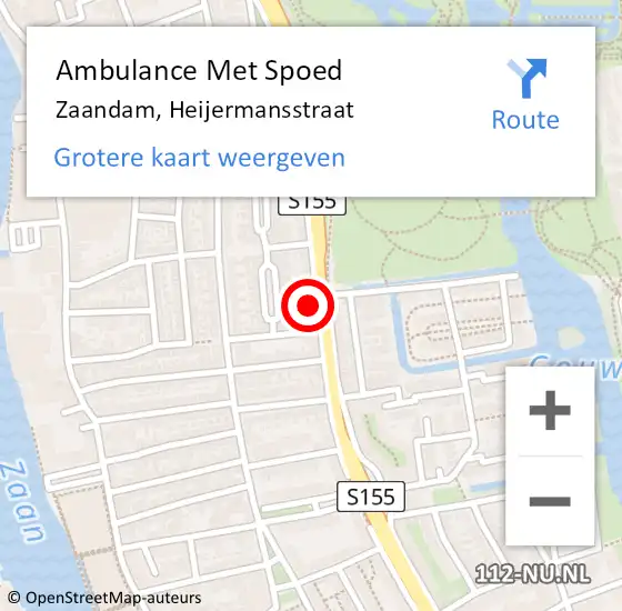 Locatie op kaart van de 112 melding: Ambulance Met Spoed Naar Zaandam, Heijermansstraat op 23 januari 2022 11:14