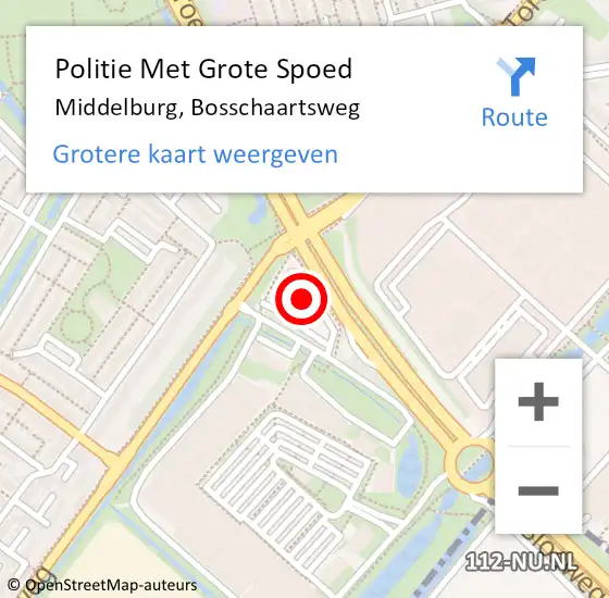 Locatie op kaart van de 112 melding: Politie Met Grote Spoed Naar Middelburg, Bosschaartsweg op 16 februari 2022 21:04