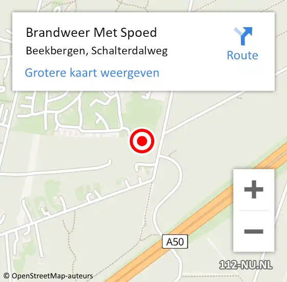 Locatie op kaart van de 112 melding: Brandweer Met Spoed Naar Beekbergen, Schalterdalweg op 18 februari 2022 20:12