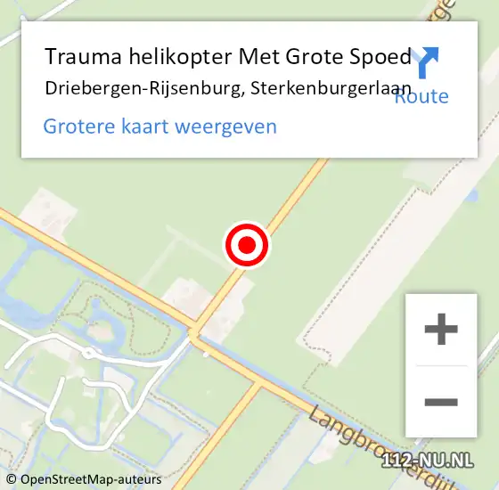Locatie op kaart van de 112 melding: Trauma helikopter Met Grote Spoed Naar Driebergen-Rijsenburg, Sterkenburgerlaan op 22 mei 2022 13:52
