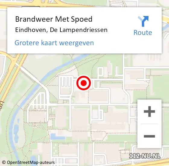 Locatie op kaart van de 112 melding: Brandweer Met Spoed Naar Eindhoven, De Lampendriessen op 25 mei 2022 14:47