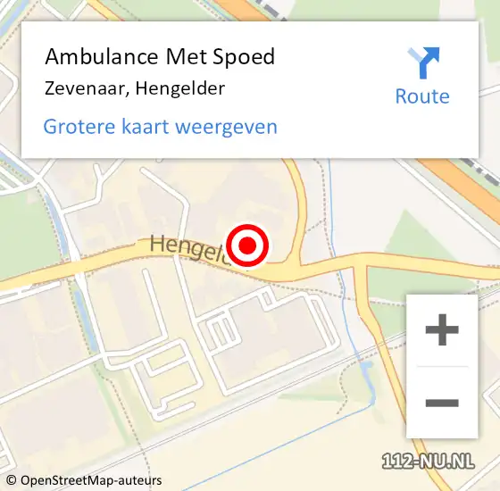 Locatie op kaart van de 112 melding: Ambulance Met Spoed Naar Zevenaar, Hengelder op 29 mei 2022 15:40