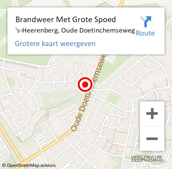 Locatie op kaart van de 112 melding: Brandweer Met Grote Spoed Naar 's-Heerenberg, Oude Doetinchemseweg op 14 juni 2022 17:00