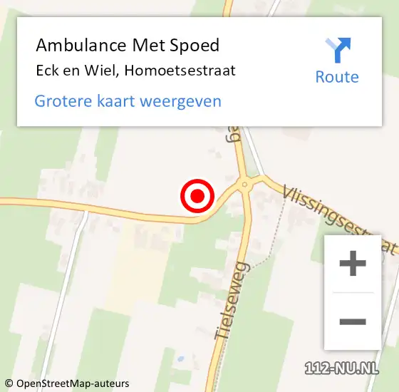 Locatie op kaart van de 112 melding: Ambulance Met Spoed Naar Eck en Wiel, Homoetsestraat op 16 juli 2022 10:25