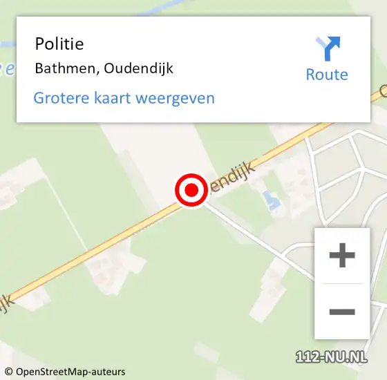 Locatie op kaart van de 112 melding: Politie Bathmen, Oudendijk op 18 juli 2022 10:41