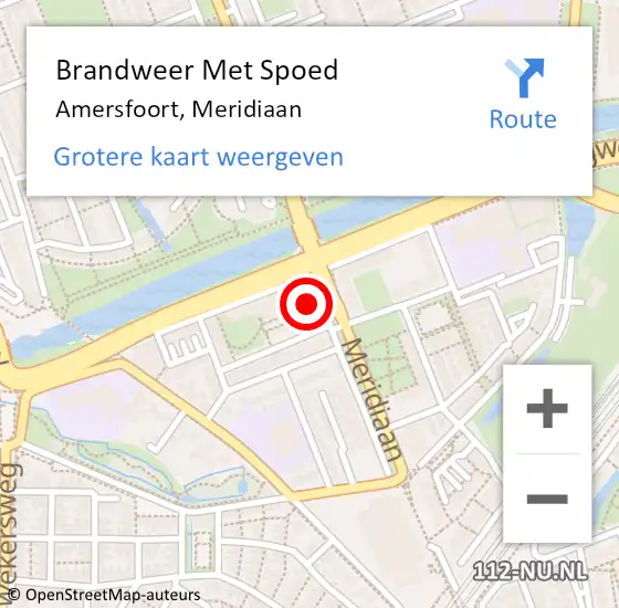 Locatie op kaart van de 112 melding: Brandweer Met Spoed Naar Amersfoort, Meridiaan op 4 augustus 2022 20:44