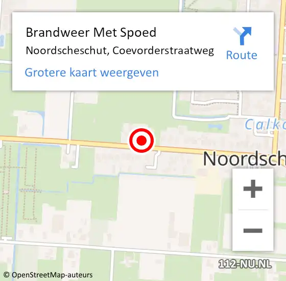 Locatie op kaart van de 112 melding: Brandweer Met Spoed Naar Noordscheschut, Coevorderstraatweg op 14 augustus 2022 09:01