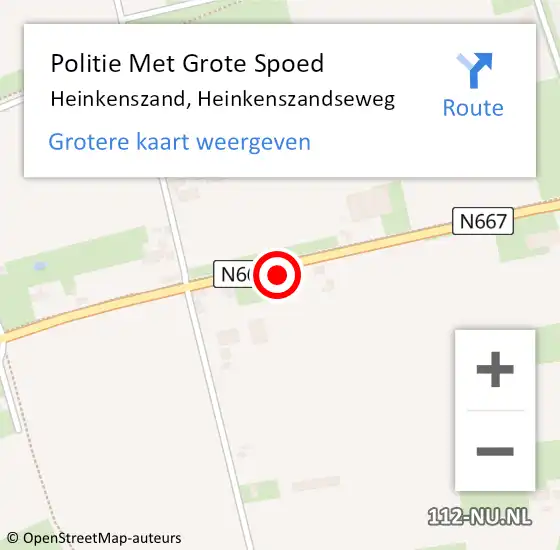 Locatie op kaart van de 112 melding: Politie Met Grote Spoed Naar Heinkenszand, Heinkenszandseweg op 23 augustus 2022 15:07