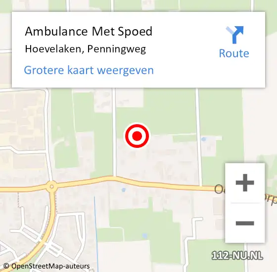 Locatie op kaart van de 112 melding: Ambulance Met Spoed Naar Hoevelaken, Penningweg op 27 september 2022 00:44
