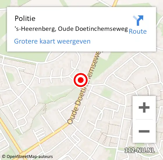 Locatie op kaart van de 112 melding: Politie 's-Heerenberg, Oude Doetinchemseweg op 28 oktober 2022 17:07