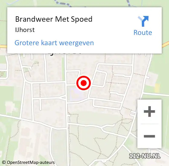 Locatie op kaart van de 112 melding: Brandweer Met Spoed Naar IJhorst op 4 augustus 2014 10:42