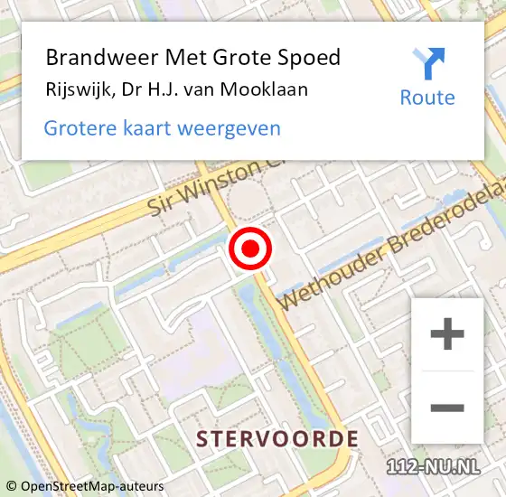 Locatie op kaart van de 112 melding: Brandweer Met Grote Spoed Naar Rijswijk, Dr H.J. van Mooklaan op 20 november 2022 09:21