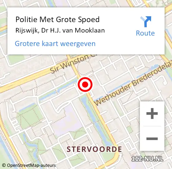 Locatie op kaart van de 112 melding: Politie Met Grote Spoed Naar Rijswijk, Dr H.J. van Mooklaan op 27 november 2022 19:04