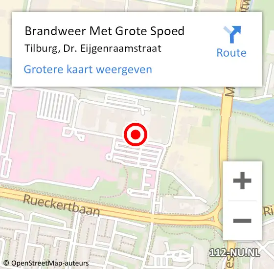 Locatie op kaart van de 112 melding: Brandweer Met Grote Spoed Naar Tilburg, Dr. Eijgenraamstraat op 27 november 2022 20:12