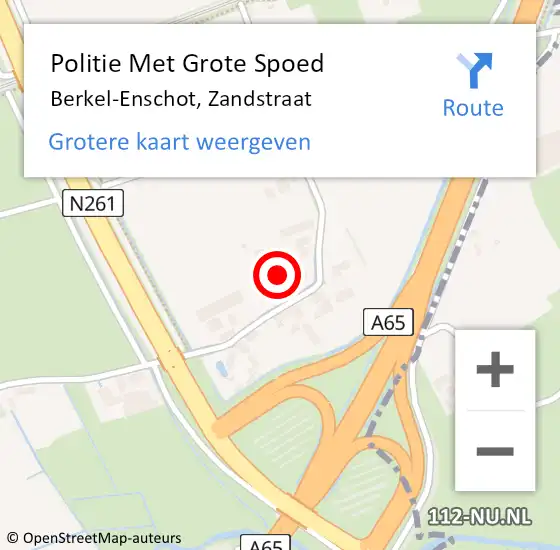 Locatie op kaart van de 112 melding: Politie Met Grote Spoed Naar Berkel-Enschot, Zandstraat op 11 december 2022 16:42