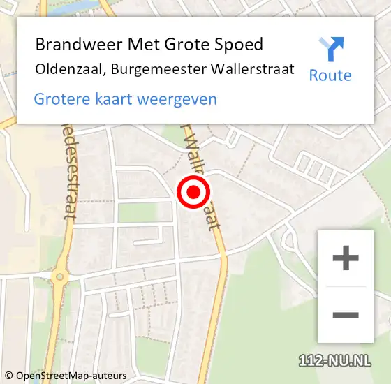 Locatie op kaart van de 112 melding: Brandweer Met Grote Spoed Naar Oldenzaal, Burgemeester Wallerstraat op 26 december 2022 21:12