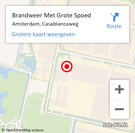 Locatie op kaart van de 112 melding: Brandweer Met Grote Spoed Naar Amsterdam, Casablancaweg op 5 januari 2023 10:08