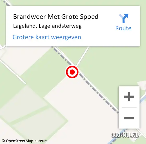 Locatie op kaart van de 112 melding: Brandweer Met Grote Spoed Naar Lageland, Lagelandsterweg op 20 januari 2023 17:49