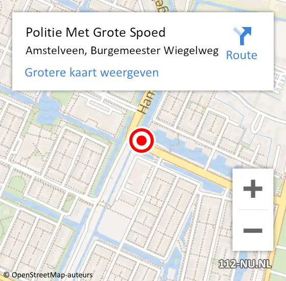 Locatie op kaart van de 112 melding: Politie Met Grote Spoed Naar Amstelveen, Burgemeester Wiegelweg op 6 februari 2023 17:29