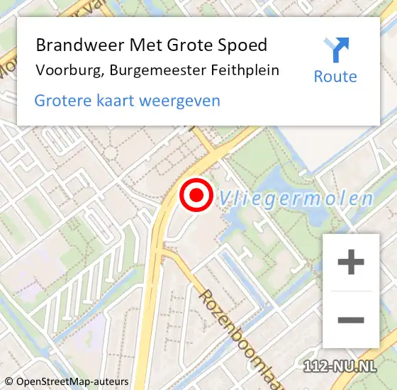 Locatie op kaart van de 112 melding: Brandweer Met Grote Spoed Naar Voorburg, Burgemeester Feithplein op 6 februari 2023 17:30