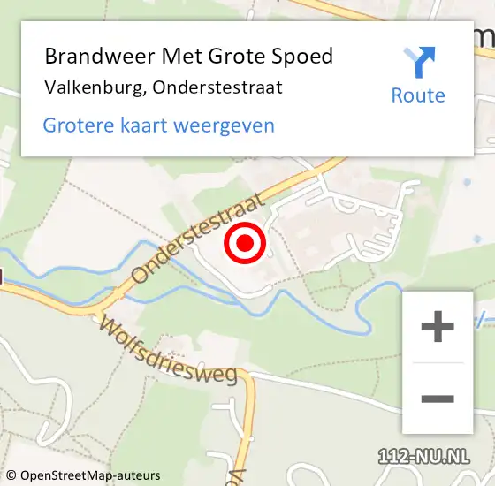 Locatie op kaart van de 112 melding: Brandweer Met Grote Spoed Naar Valkenburg, Onderstestraat op 14 maart 2023 12:49