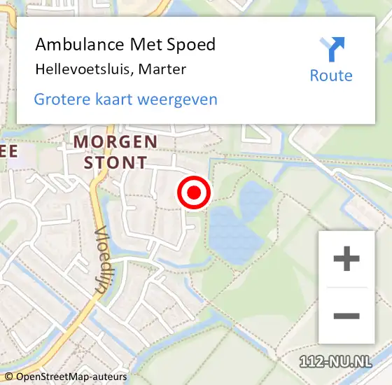 Locatie op kaart van de 112 melding: Ambulance Met Spoed Naar Hellevoetsluis, Marter op 26 maart 2023 01:28