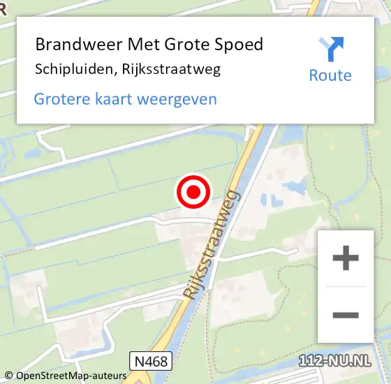 Locatie op kaart van de 112 melding: Brandweer Met Grote Spoed Naar Schipluiden, Rijksstraatweg op 3 juni 2023 15:32