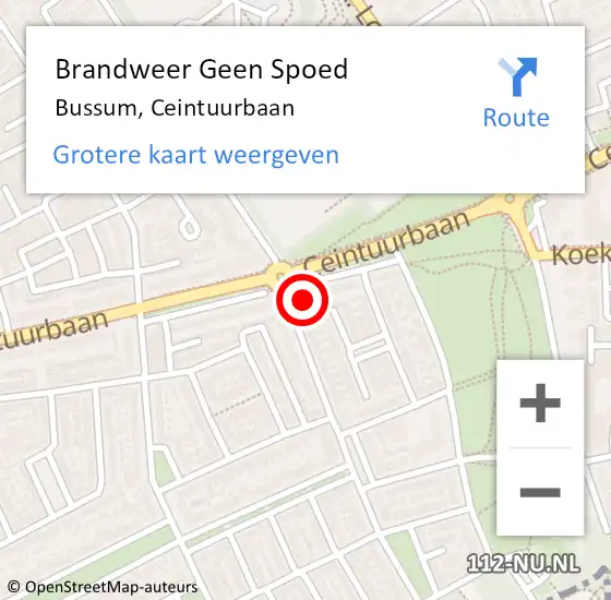 Locatie op kaart van de 112 melding: Brandweer Geen Spoed Naar Bussum, Ceintuurbaan op 5 juni 2023 11:17
