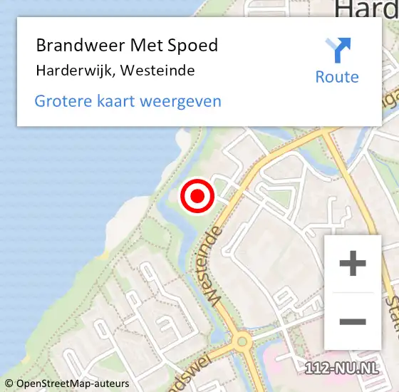Locatie op kaart van de 112 melding: Brandweer Met Spoed Naar Harderwijk, Westeinde op 5 juni 2023 17:06