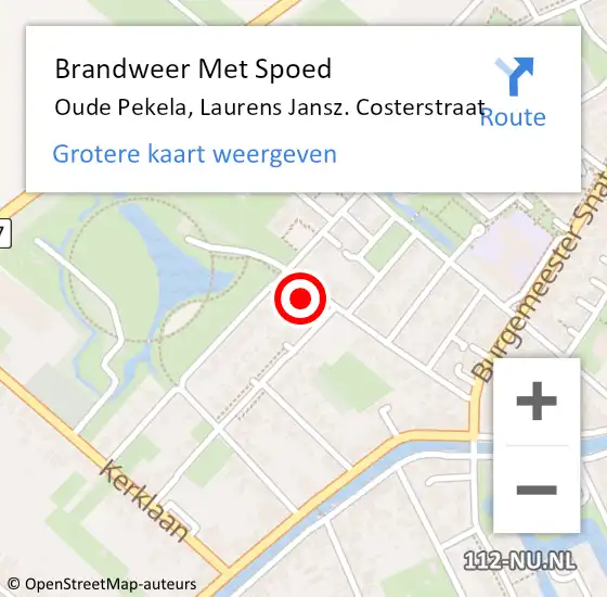 Locatie op kaart van de 112 melding: Brandweer Met Spoed Naar Oude Pekela, Laurens Jansz. Costerstraat op 8 juni 2023 17:53