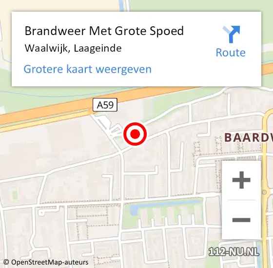 Locatie op kaart van de 112 melding: Brandweer Met Grote Spoed Naar Waalwijk, Laageinde op 8 juni 2023 18:10