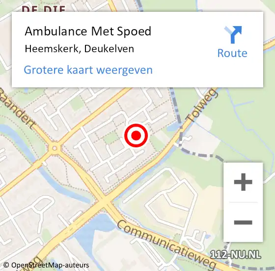 Locatie op kaart van de 112 melding: Ambulance Met Spoed Naar Heemskerk, Deukelven op 12 juni 2023 15:35