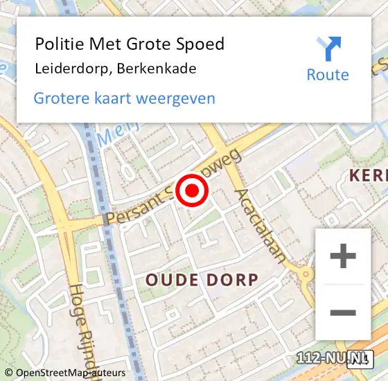 Locatie op kaart van de 112 melding: Politie Met Grote Spoed Naar Leiderdorp, Berkenkade op 16 juni 2023 16:44