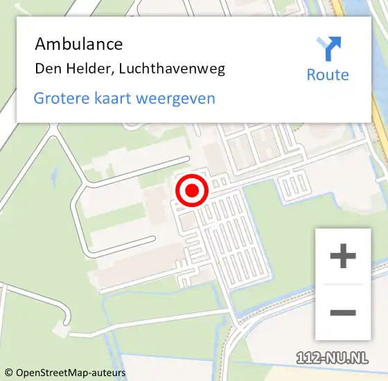 Locatie op kaart van de 112 melding: Ambulance Den Helder, Luchthavenweg op 20 juni 2023 05:40