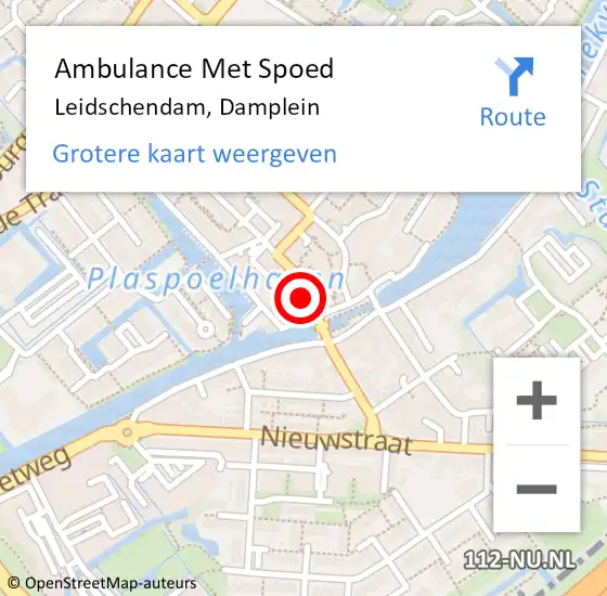 Locatie op kaart van de 112 melding: Ambulance Met Spoed Naar Leidschendam, Damplein op 10 augustus 2023 09:25