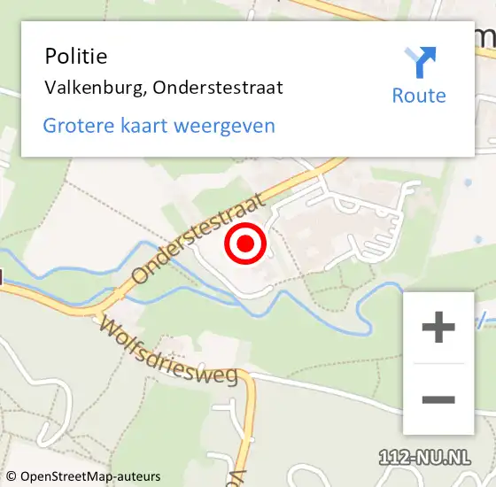 Locatie op kaart van de 112 melding: Politie Valkenburg, Onderstestraat op 18 augustus 2023 20:02