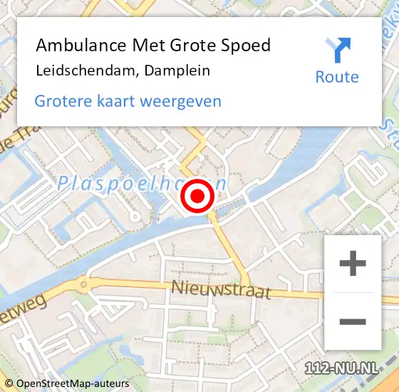 Locatie op kaart van de 112 melding: Ambulance Met Grote Spoed Naar Leidschendam, Damplein op 23 september 2023 22:59