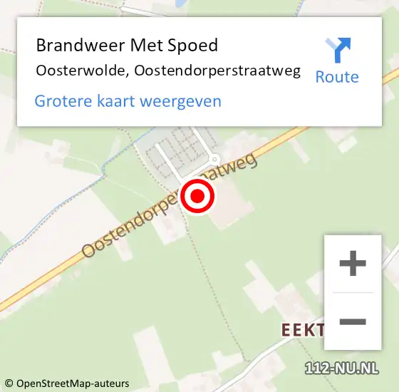 Locatie op kaart van de 112 melding: Brandweer Met Spoed Naar Oosterwolde, Oostendorperstraatweg op 6 oktober 2023 15:49