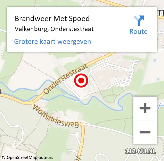 Locatie op kaart van de 112 melding: Brandweer Met Spoed Naar Valkenburg, Onderstestraat op 25 oktober 2023 09:09