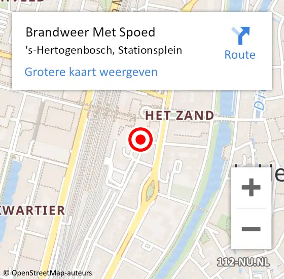 Locatie op kaart van de 112 melding: Brandweer Met Spoed Naar 's-Hertogenbosch, Stationsplein op 13 november 2023 10:38