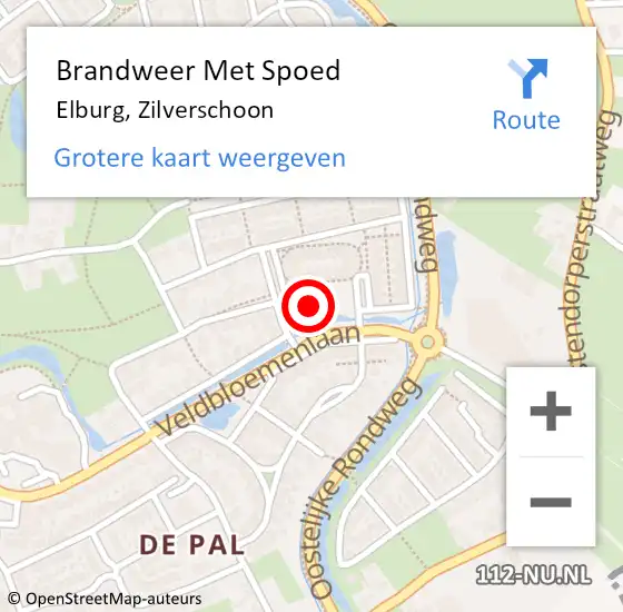 Locatie op kaart van de 112 melding: Brandweer Met Spoed Naar Elburg, Zilverschoon op 5 februari 2024 13:50