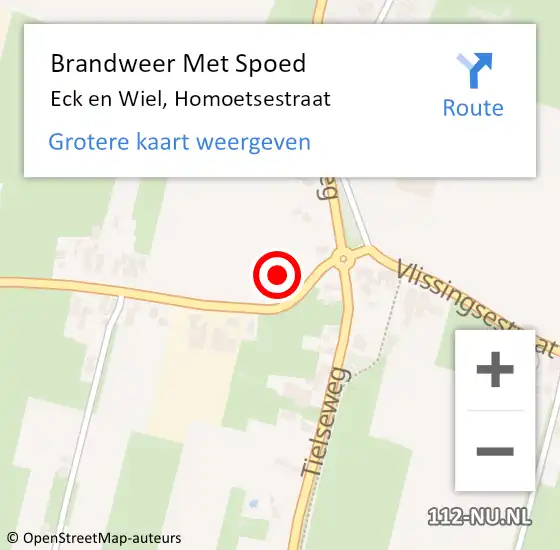 Locatie op kaart van de 112 melding: Brandweer Met Spoed Naar Eck en Wiel, Homoetsestraat op 7 februari 2024 01:49