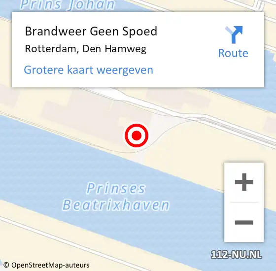 Locatie op kaart van de 112 melding: Brandweer Geen Spoed Naar Rotterdam, Den Hamweg op 28 februari 2024 13:03