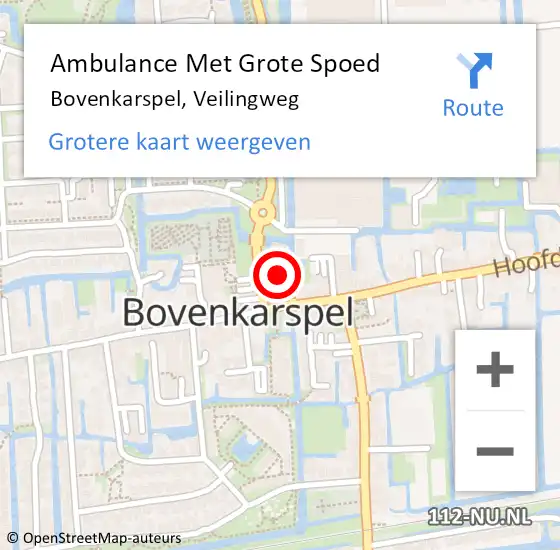 Locatie op kaart van de 112 melding: Ambulance Met Grote Spoed Naar Bovenkarspel, Veilingweg op 19 maart 2024 20:57