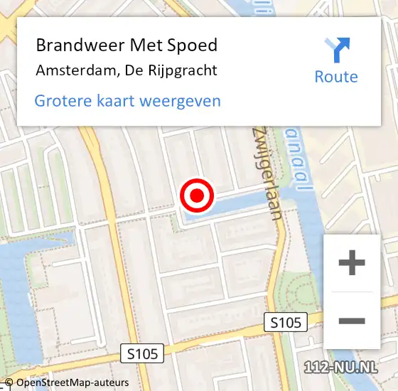Locatie op kaart van de 112 melding: Brandweer Met Spoed Naar Amsterdam, De Rijpgracht op 22 maart 2024 00:17