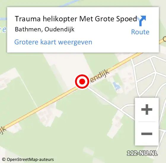Locatie op kaart van de 112 melding: Trauma helikopter Met Grote Spoed Naar Bathmen, Oudendijk op 28 maart 2024 01:37