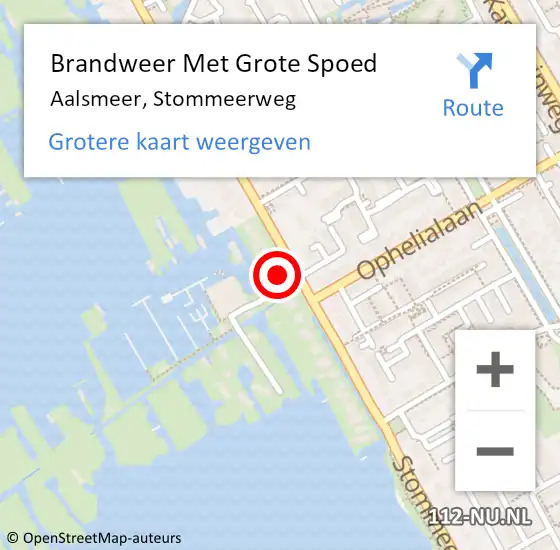 Locatie op kaart van de 112 melding: Brandweer Met Grote Spoed Naar Aalsmeer, Stommeerweg op 6 april 2024 16:01